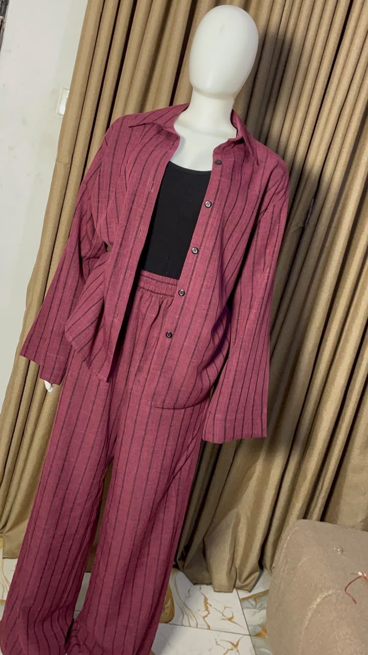 Pinstripe Wide-Leg Set